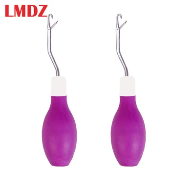 

LMDZ 2Pcs Braiding Crochet Hook Plastic Crochet Needle With Purple Handle for Braid Hair Making DIY Crafts Tool Crochet Set