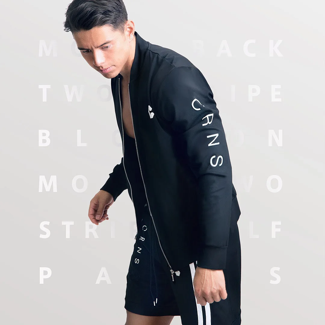 

Muscle Fitness Brothers Thin Type for Spring And Autumn Men Sports Casual Running Exercise Zipper Cardigan Coat Tops