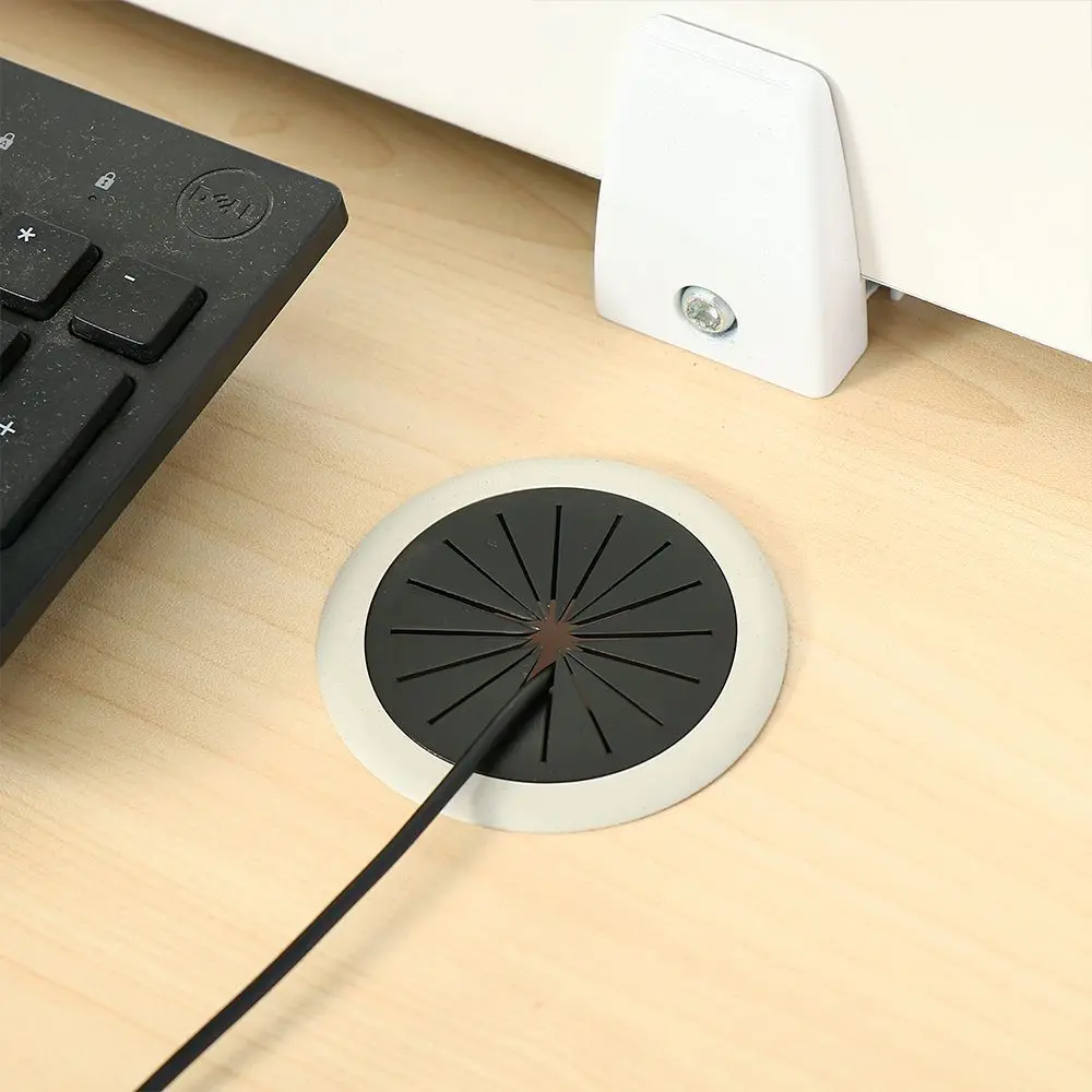 Desk Table Wire Hole Cover Computer Grommet Table Cable Outlet Dust Plug Wire Tidy Storage Organizer Cable Fastener Line Box