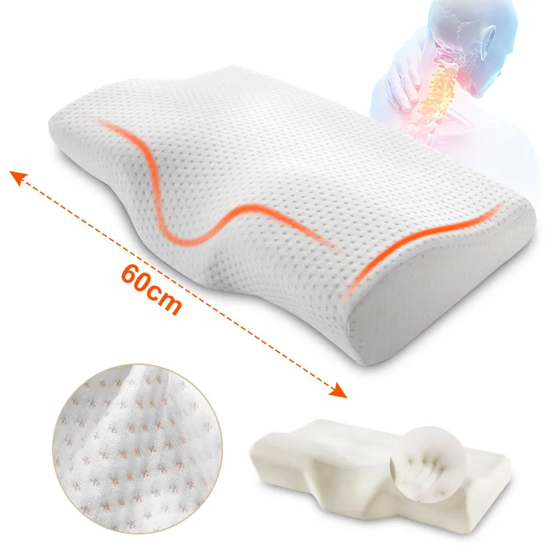 Pillow Memory Relax Orthopedic The-Cervical Butterfly-Shaped Adult Soft 60x35cm Slow