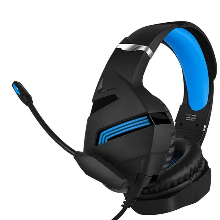 Wired Gaming Headset 3.5mm Line Control Standard Audio+ USB Power Supply Headphone 2.2m with Mic LED Light