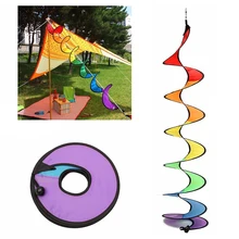 1PC Rainbow Spiral Windmill Colorful Tent Wind Spinner Garden Home Decorations