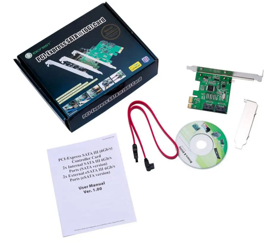 Контроллер PCIe SATA 2 порта PCI express 3 Карта контроллера SSD адаптер sata pcie x1 6 Гбит/с Marvel