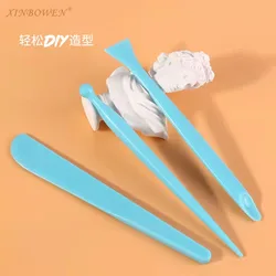 Ensemble de couteaux à découper en plastique d'argile bleue, 3 pièces, sculpture en plastique ABS, couteau à argile, fournitures de peinture 