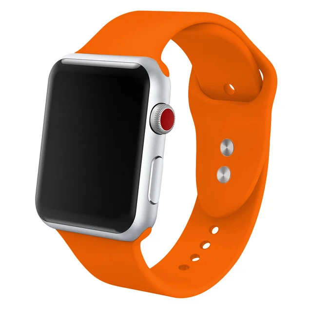 NO.19.Orange Силиконовый ремешок для наручных часов Apple Watch, 42 мм, 38 мм, Версия 44 мм 40 мм резиновый браслет для наручных часов Черные полуботинки со шнуровкой и ремешком наручных часов Iwatch серии 4/3/2/1 браслет - Цвет ремешка: NO.19.Orange