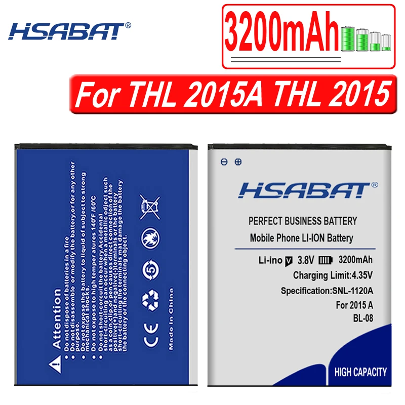 HSABAT Новинка 3200 мАч BL-08 батарея для THL 2015A THL батарея BL08 BL 08 батарея