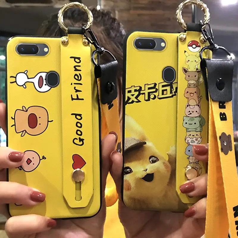 Lanyard Phone Case For Oppo Realme 2 / A5 International Edition 6.2-inch Cute Cartoon Series Holder TPU Silicone Cover | Мобильные