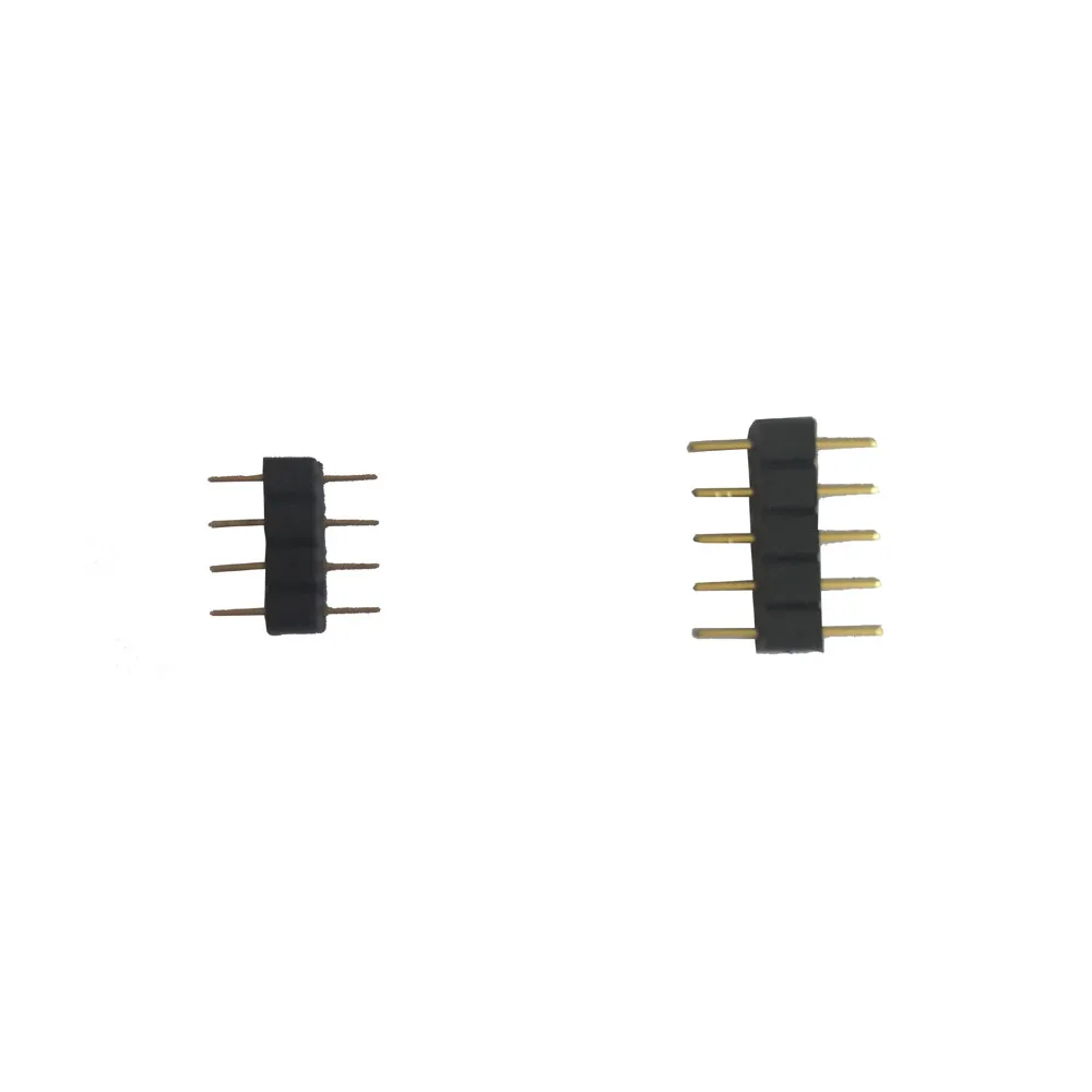 

10pcs/lot LED Connector Adapter 4Pin 5Pin Needle Male Type Double 4 Pin RGB 5 Pin RGBW Connector For 3528 5050 Led Strip Light