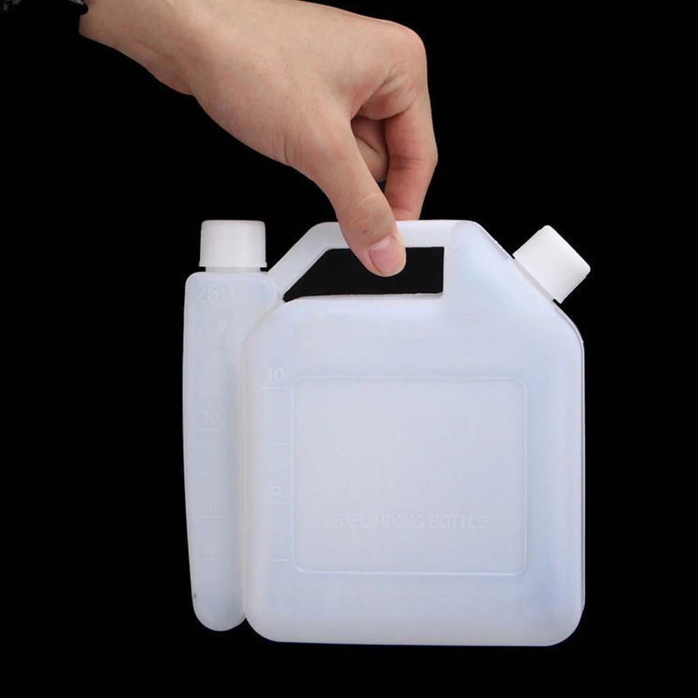 1.5L посуда для напитков бутылка для смешивания 1:25 хранения масло, бензин магазин Sprout; 2-х тактный двигатель прочный на бретелях белого топливный резервуар для триммер бензопила