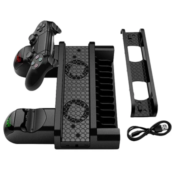 

HOT-Multi-Functional Stand Charger Controller Dock Station for PS4/PS4 Slim/PS4 Pro Charging Bracket Stand Cooling Cooler Fan 3