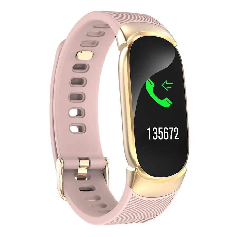 QW16 спортивные водонепроницаемые Смарт-часы для женщин, умный браслет, Bluetooth, монитор сердечного ритма, фитнес-трекер, умные часы, Металлический Чехол - Цвет: Розовый