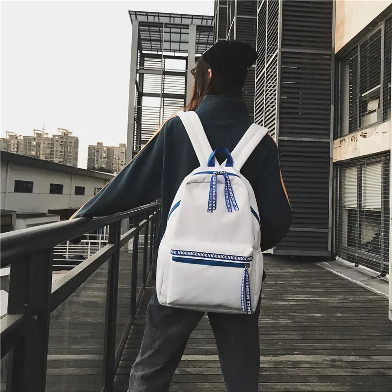 

Couples Matching Color Waterproof Fabric School Bag Simple Large Capacity Backpack Oxford Cloth Backpack
