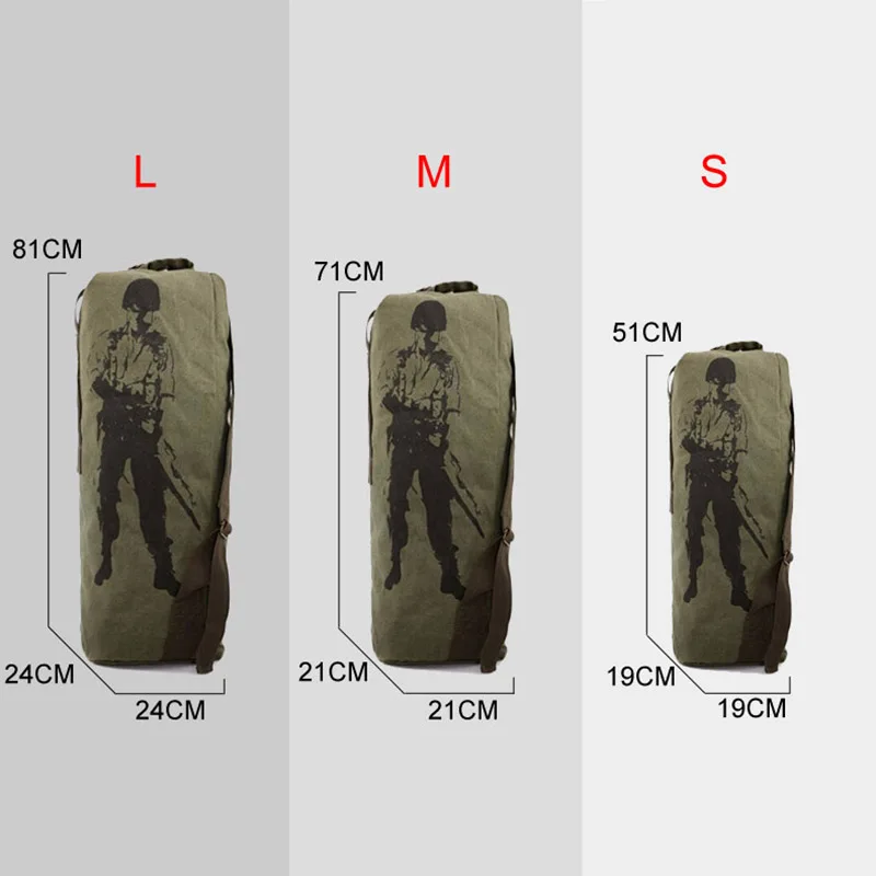 Online Männer Reisetasche Armee Grün Eimer Taschen Militär Rucksack Leinwand Rucksäcke Große Duffle Männer Schulter Taschen Angeln Tasche XA820C