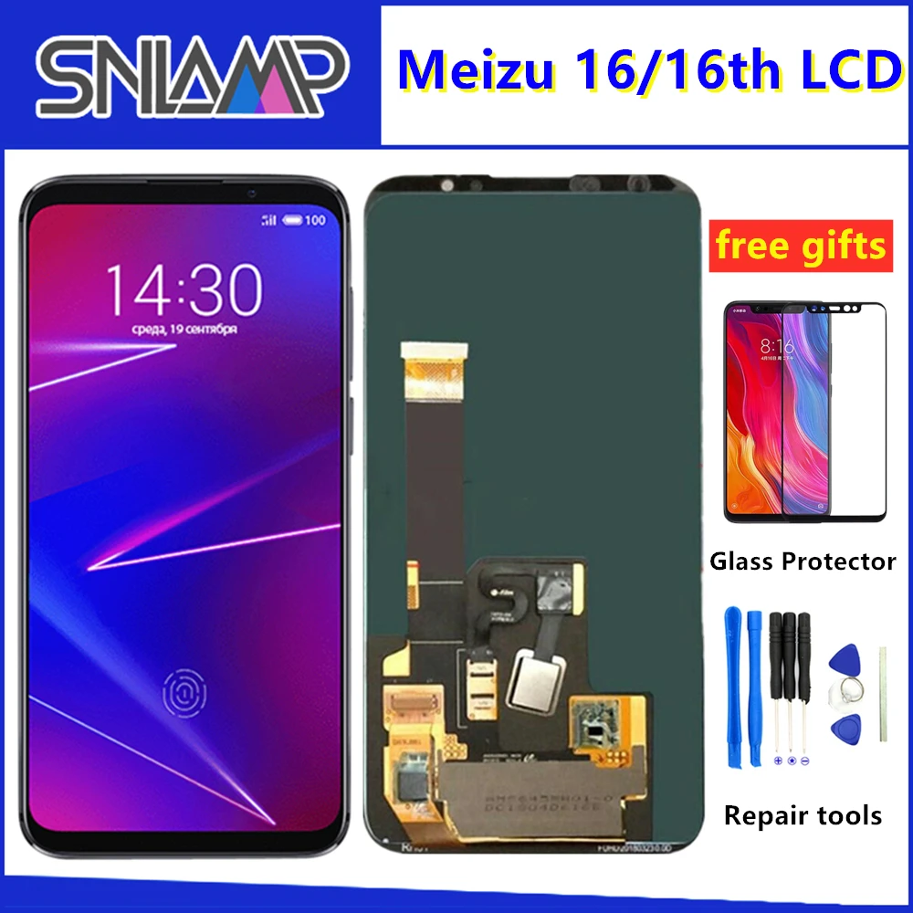 

Original Super AMOLED Dispaly For Meizu 16 16th LCD Touch Screen Digitizer Assembly With Frame For M882Q M882H 16th LCD Screen