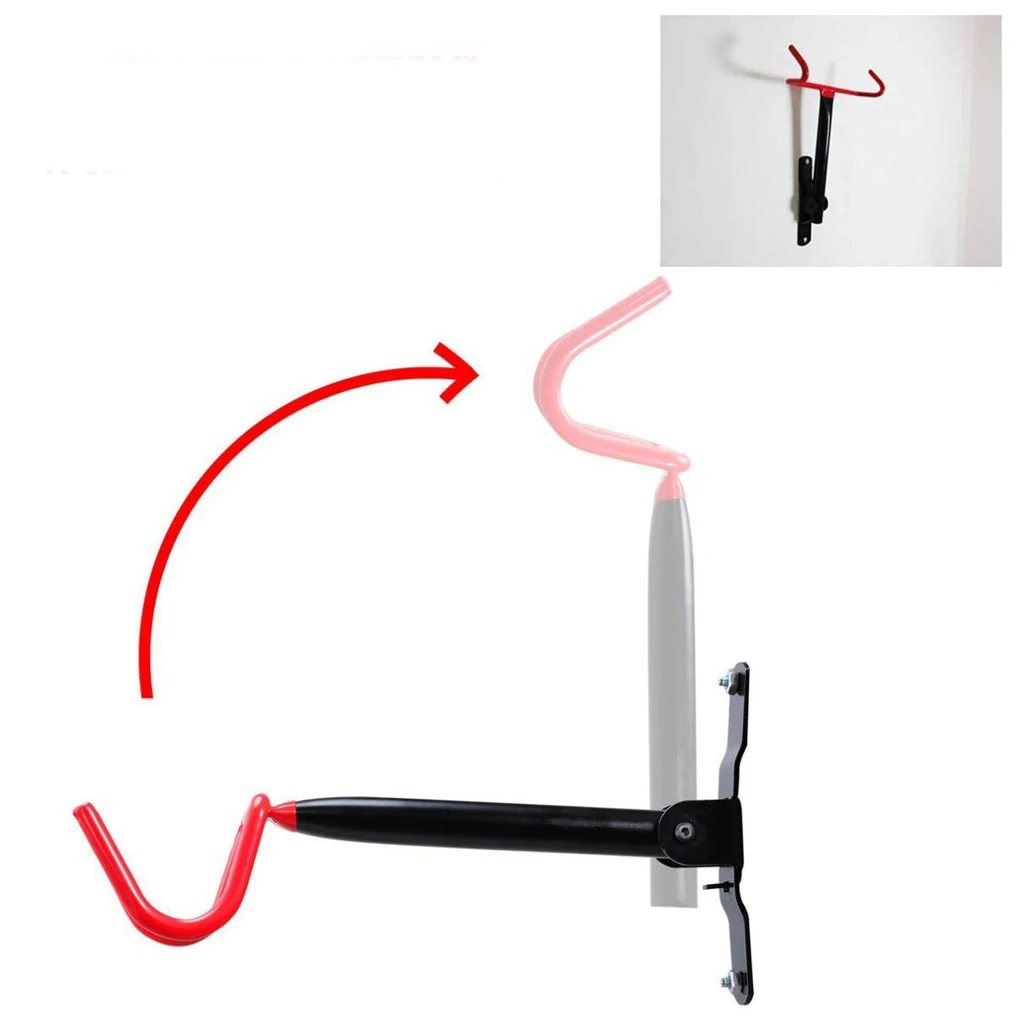 Heavy Duty Bike Mount Hanger Rubber-Coated Hook Garage Bicycle Store Rack Stand & Mounting Screws for Bike Secure Stable Hanging