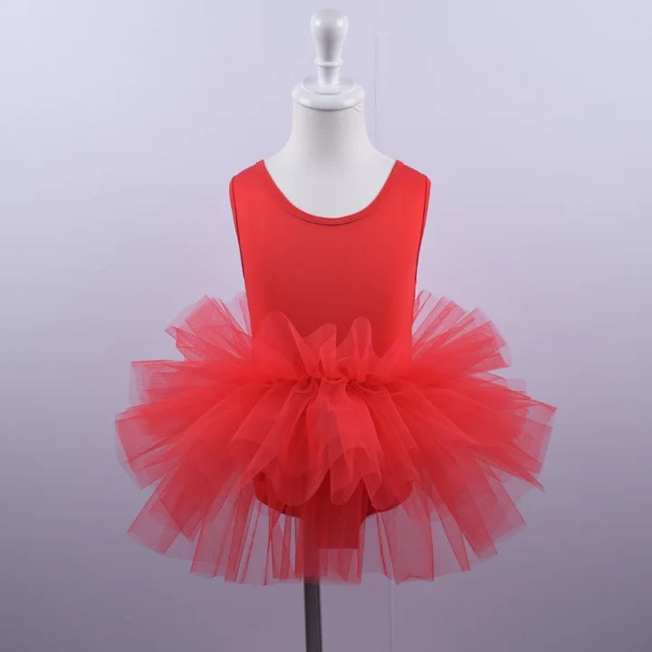 red Новое модное платье для девочек; детская юбка-американка; милое Пышное балетное платье для маленьких девочек; детское фатиновое платье-пачка без рукавов; платье- майка - Цвет: red
