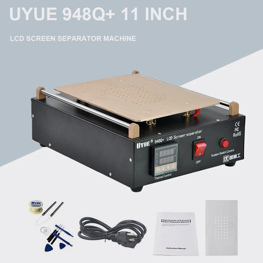 Горячие UYUE 948Q+ Встроенный вакуумный насос мобильный телефон машина-сепаратор с ЖК-экраном Макс 11 дюймов объектив стекло Ремонт+ 100 м резка