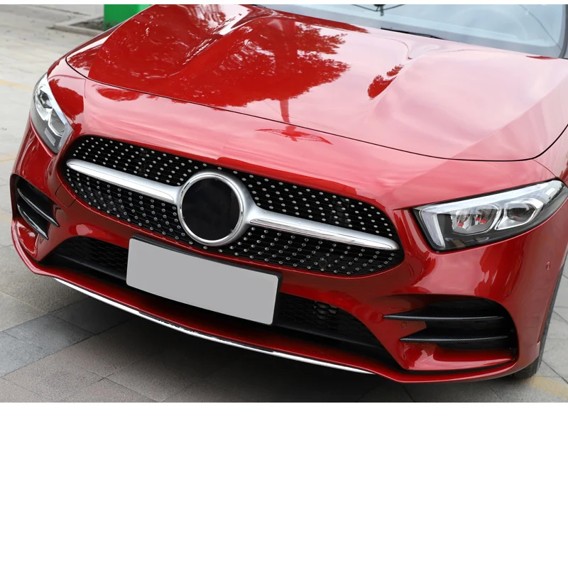 Lsrtw2017 для Mercedes Benz A Class A180 A200 передние фары автомобиля планки интерьерные аксессуары для формовки - Название цвета: carbon fiber 4pcs