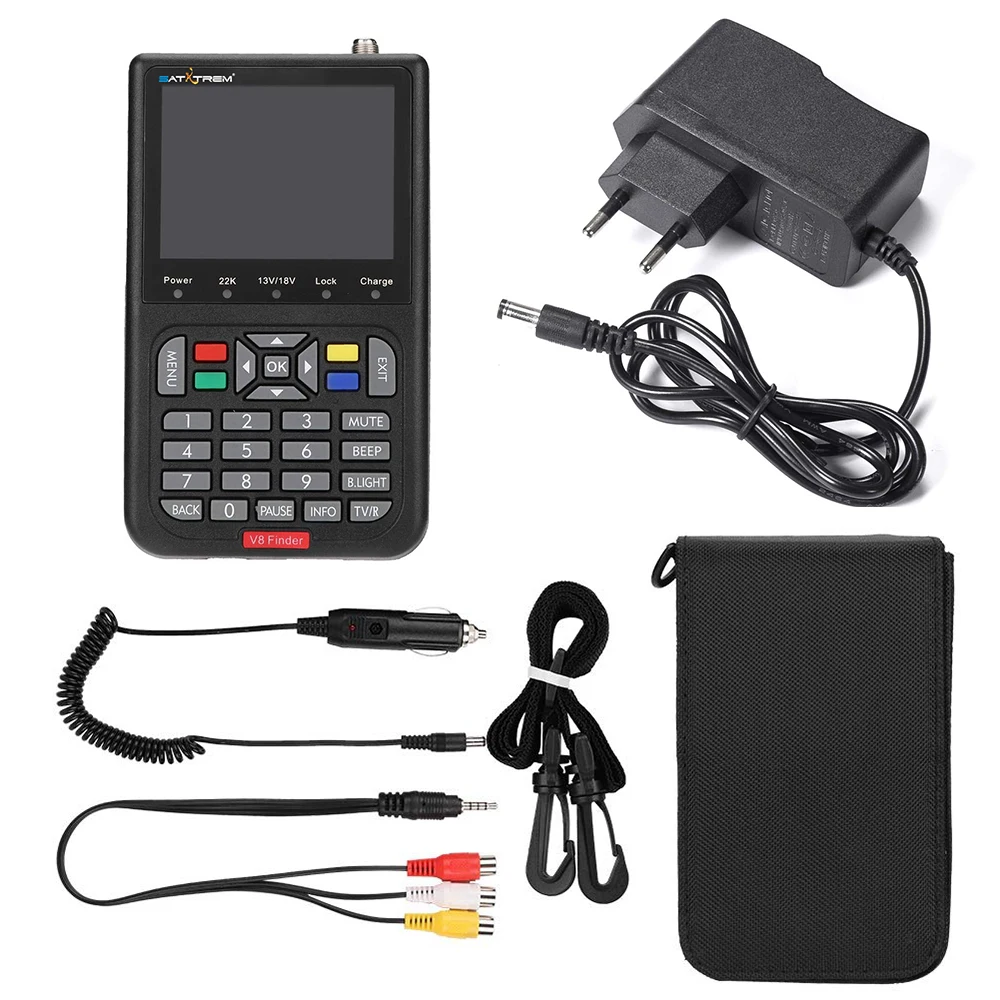 Satxtrem V8 Finder DVB-S2 спутниковый сигнал Finder спутниковый измеритель Sat Finder 1080P FTA 3," ЖК-дисплей для Satelite ресивер HD