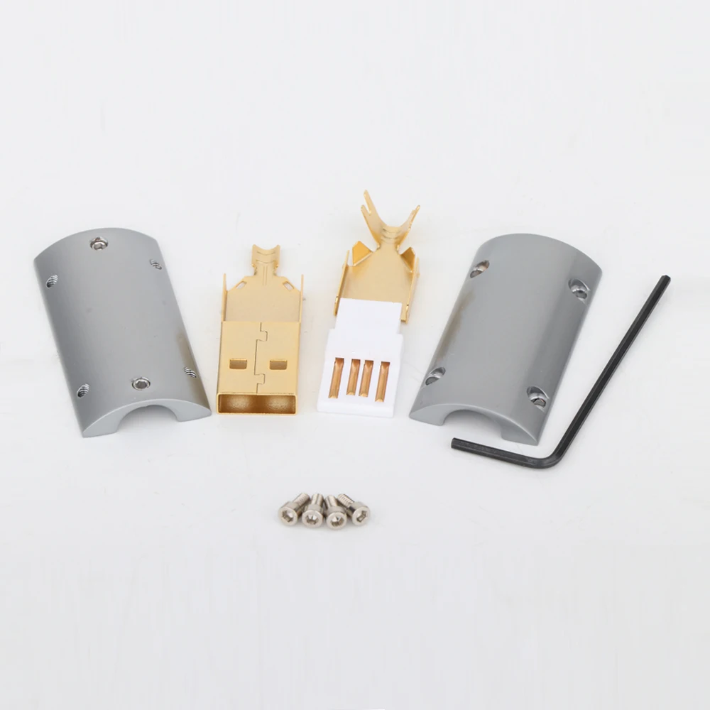 Monosaudio-banhado a Ouro Usb um Conector A50g B50g 24k Plugue Usb 2.0 Faça Você Mesmo Diy High-fi - Image 3