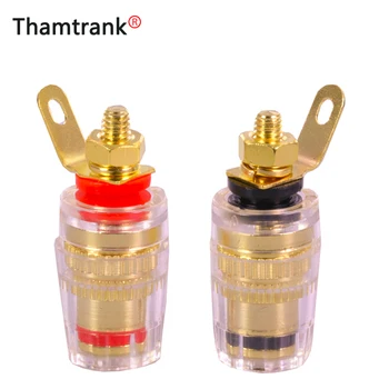 

5pairs/10pcs Banana Connector 4mm Thread Medium Amplifier Speaker Spade Terminal Binding Post Banana Plug Socket Connector 33MM