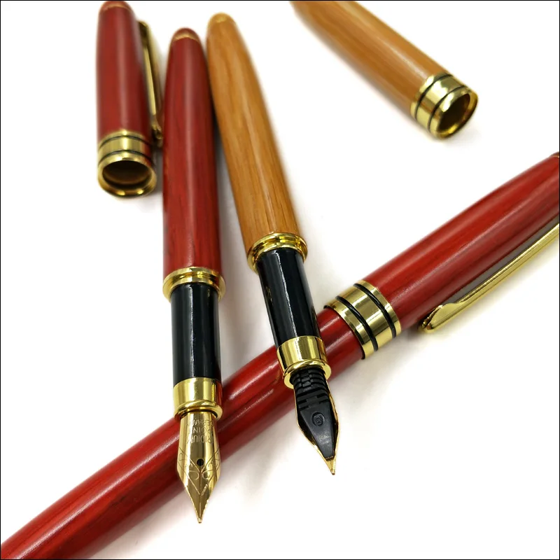 Yushun Красная деревянная авторучка чернильная ручка канцелярские принадлежности подарок для школы офисные принадлежности