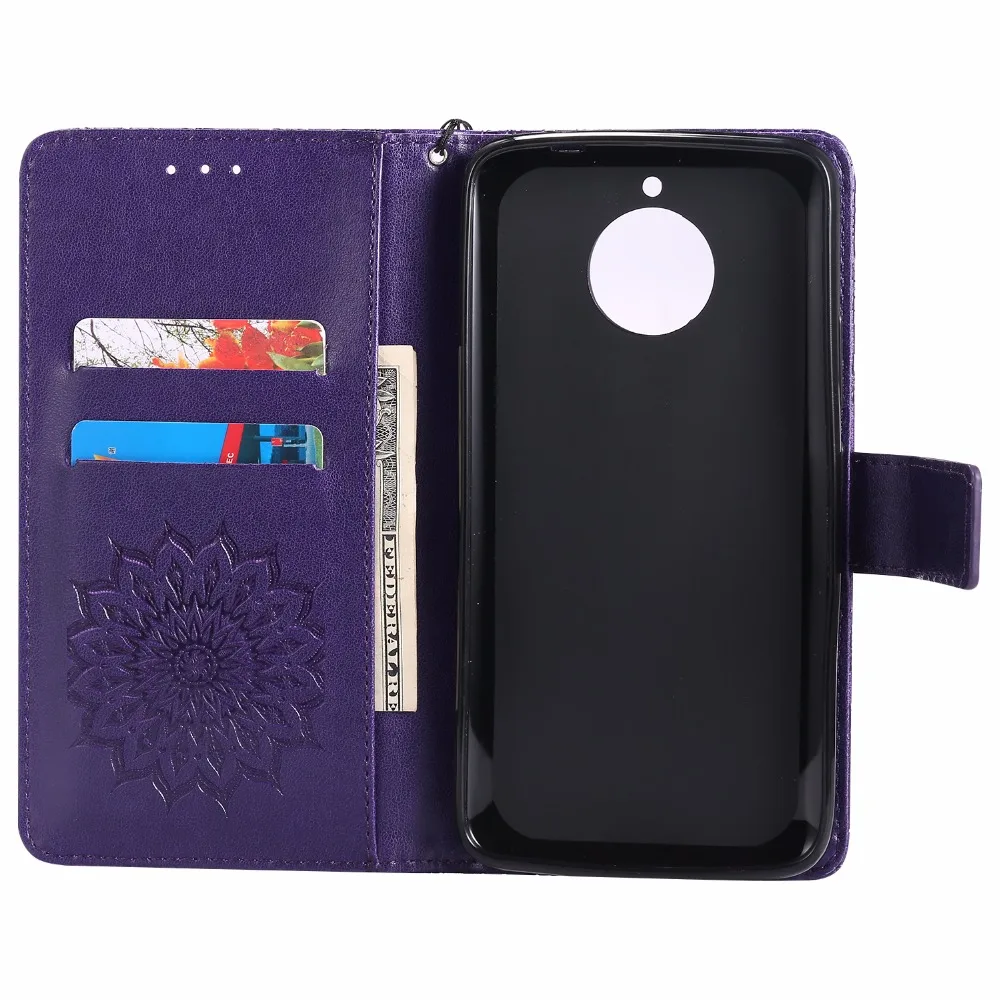 Чехол с тисненым узором для fundas Motorola Moto E4 Plus, чехол для coque Moto E4 Plus, чехол 5,5 дюйма+ держатель для карт