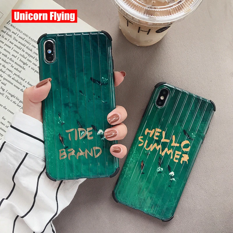 

LinXiang Emerald Lake Water Trunk Patterned Soft Phone Case Back Cover For iphone 6 6s 7 8 Plus X XS Max XR