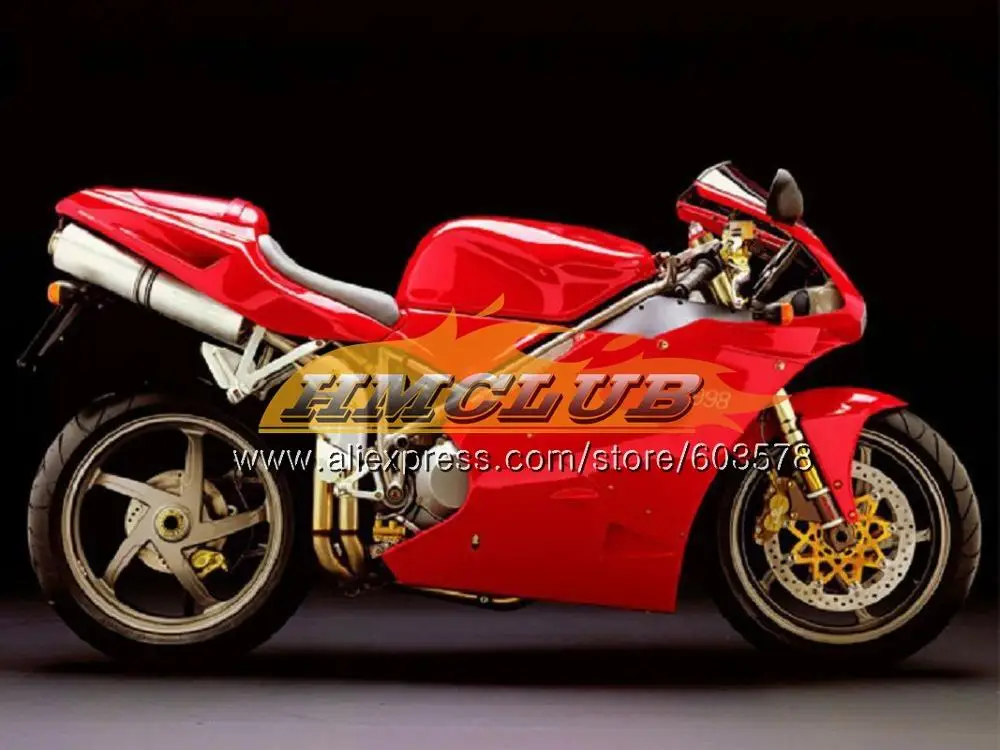 No. 18 996 для поездок на мотоцикле DUCATI 748 853 916 94 96 97 98 99 01 02 50CL. 96 998 S R 1994 1995 1996 1997 1998 1999 00 2001 2002 красное глянцевое пресс обтекатель - Цвет: No. 18