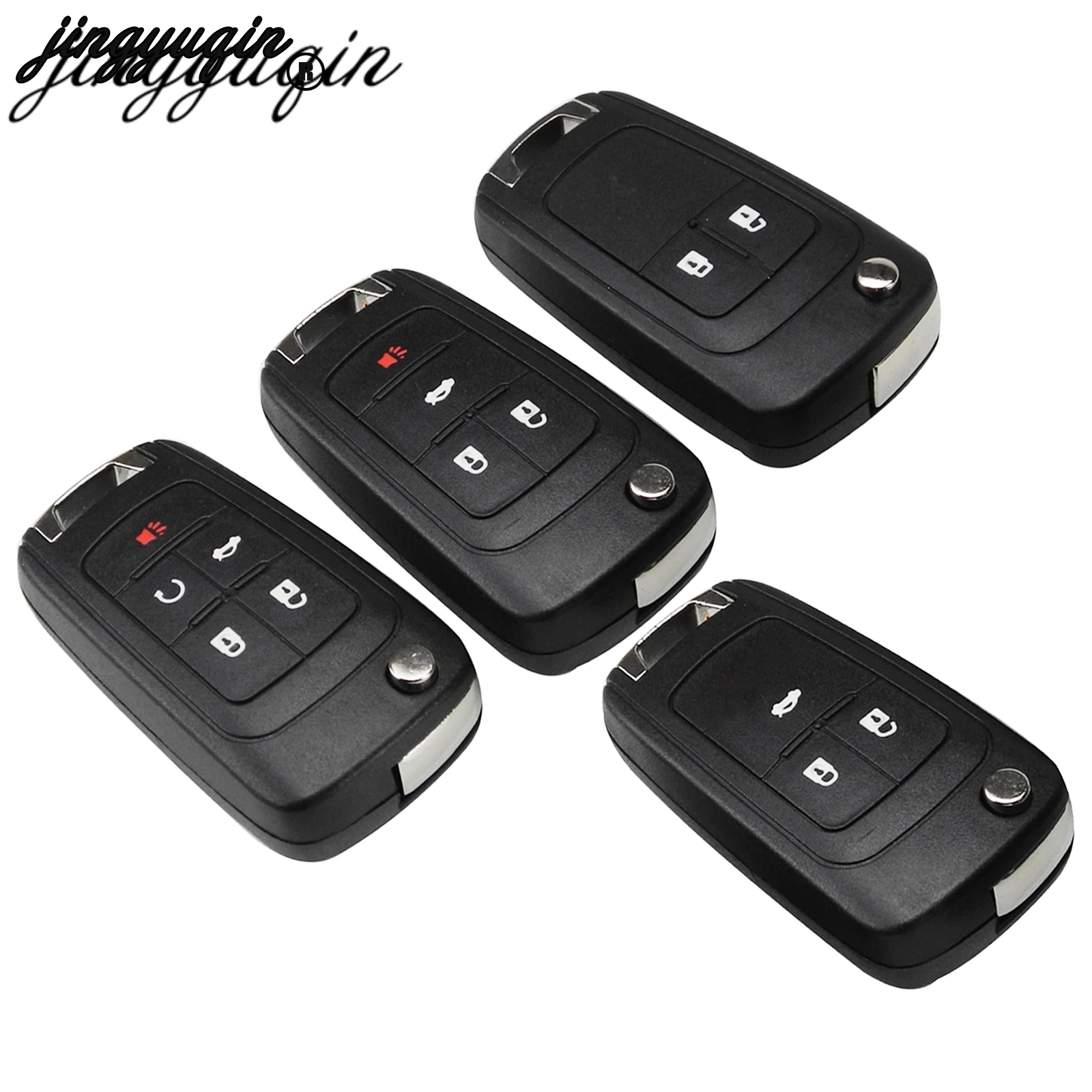

jingyuqin 20pcs/lot 2/3/4/5 Buttons car Key Shell Cover For Chevrolet Cruze Aveo Epica Folding Flip Key Case Uncut HU100 Blade
