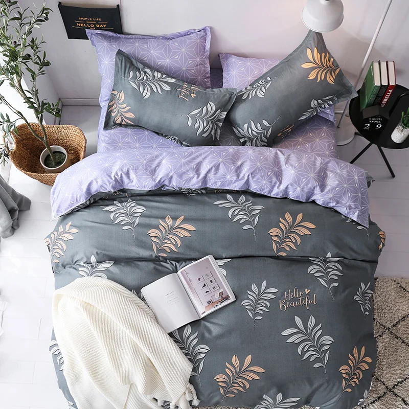 

Leaves Printed Bedding Set Duvet Cover Pillowcase Adult Children Bed Sheet Comforter Cover Bedclothes US/UK/AU Japan Size