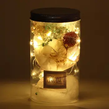 

lampara LED Night Light with Preserved Flower Dried Flowers Bouquet Wedding Present Home Decor Best Gifts lamp for kid