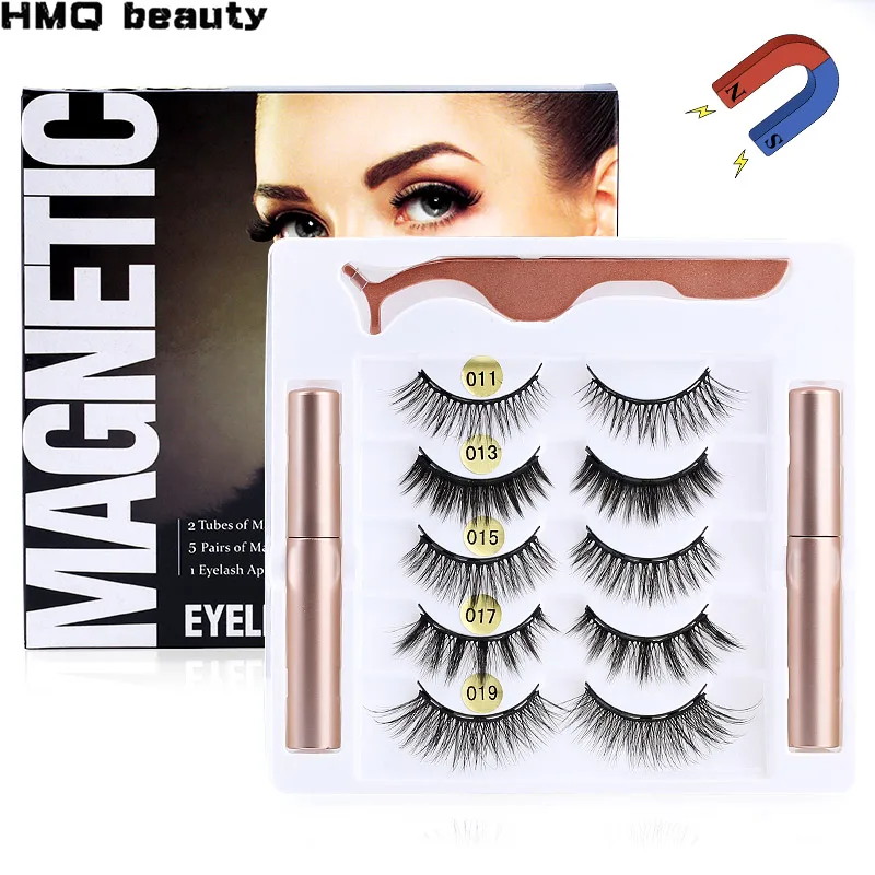 

Upgraded Glue-free Magnetic Eyelashes Set 5 Pairs Magnetic Eyelashes 2 Bottles Magnetic Liquid Eyeliner Clip Eyelash Extension
