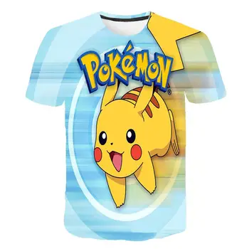 

2020 New 3d T -Shirt Funny Printing T -Shirt Pokemon T -Shirt Anime Cartoon Clothes Pikachu T -Shirt Boys Girls Short Sleeve Des