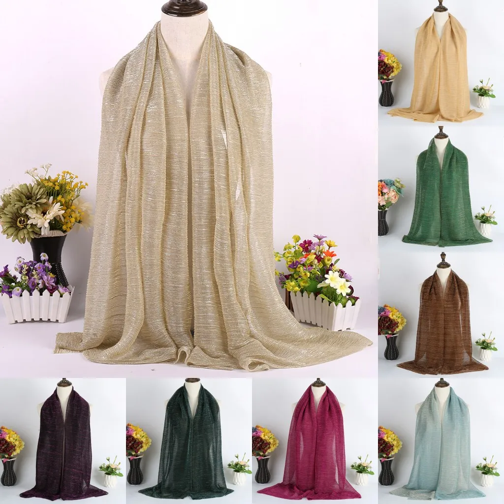 Scarves Women Plain Maxi Hijab Scarf Soft Soild Muslim Shawls Wraps Lady Viscose Head Scarfs Fashion Scarves 1Pc