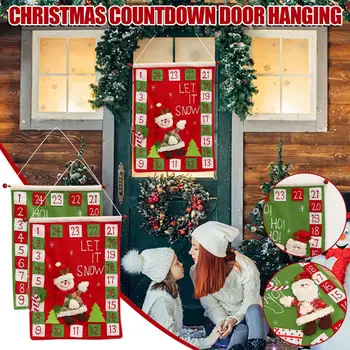 

Christmas Calendar Fabric Advent Countdown Santa Claus Calendar Christmas Decor D60