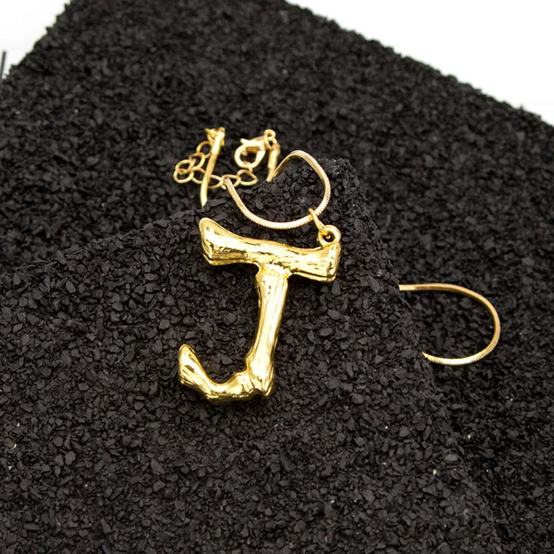 UMODE, первоначальное ожерелье с буквами, Женская цепочка золотого цвета, модное длинное ожерелье s, большое подвесное Броское ожерелье в богемном стиле BN0005 - Окраска металла: J