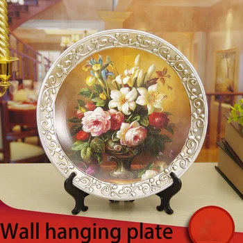 

European Ceramic Painting Dish Plate Wall Hanging Plate Decorative Crafts Murals Wallpapers Home Office Bar Desktop Figurines