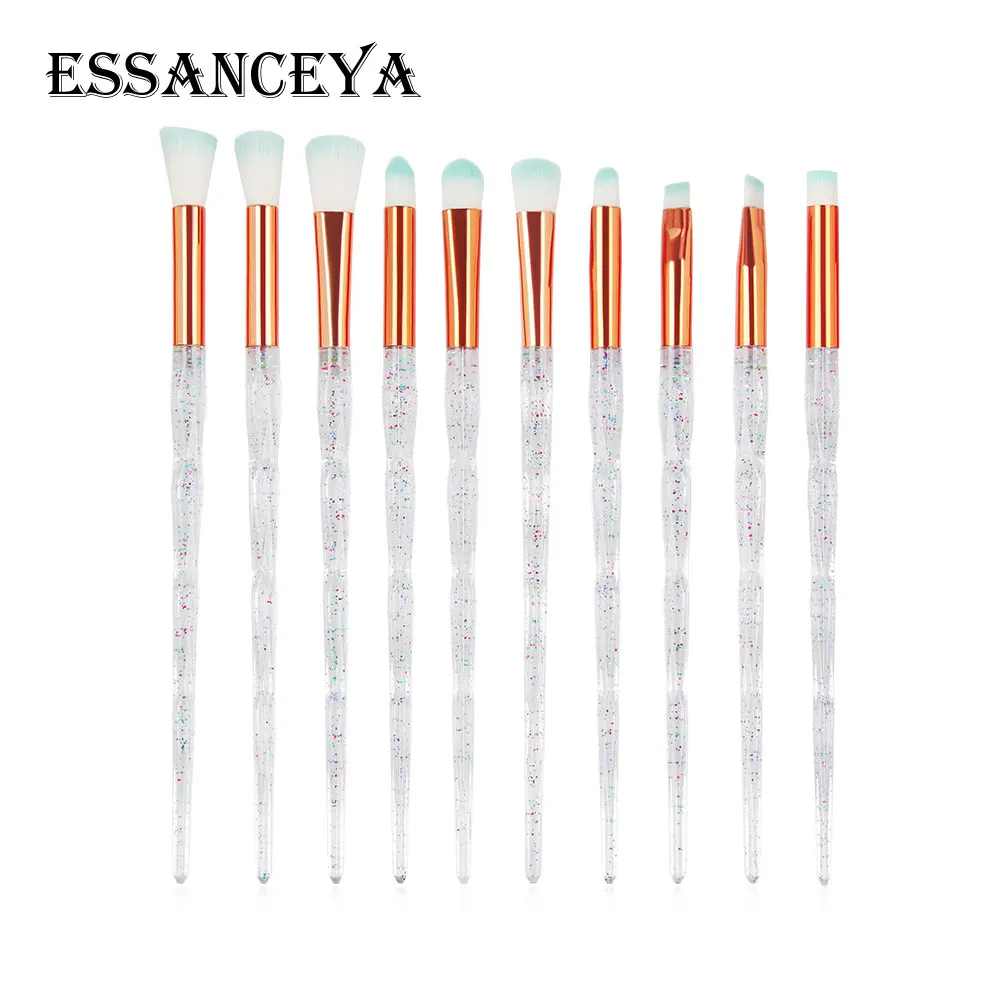 ESSANCEYA набор кистей для макияжа с бриллиантами Профессиональный набор кистей для макияжа Румяна пудра консилер косметический набор кистей для макияжа Набор инструментов - Handle Color: 10 pcs