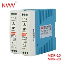 NVVV Industrial Mini DIN Rail Power Supply Switch MDR-10W 20W Single Output Switching DC 12V 24V Source