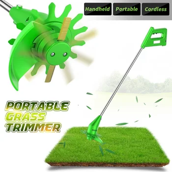 

Electric Grass Trimmer Multifunction Handheld Cutter Lawnmower Steel Blade Garden Power Tools Rechargeable Portable Cordless