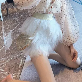 

WOMENGAGA 2020 autumn New Skirt Women's Court Wind High Waist Wild Fashion Temperament Solid Color Feather Stitching 19F-a259