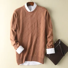 Зимний кашемировый свитер, модный мужской свободный свитер с высоким воротом и пуловеры, деловой Повседневный Однотонный свитер нижнего белья