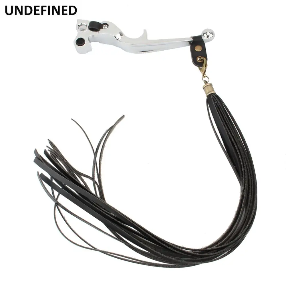

Motorcycle Brake Levers Cover Leather Tassels Vintage Clutch Lever Grips Covers for Old School Custom Cafe Racer