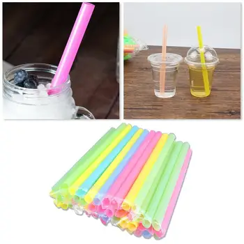 

Large Drinking Straws Mixed Colors For Pearl Milk Bar Tea Accessories 100pcs Plastic Smoothie Party Straws W0C1