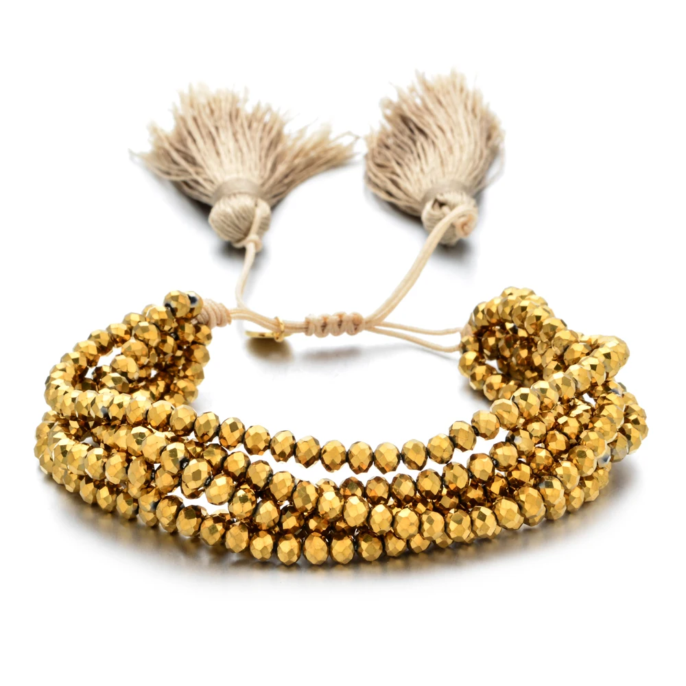 Bohemian Miyuki Charm Multi Layered Bracelets for Women Boho Crystal Seed Beads Bracelets Jewelry Party Gift