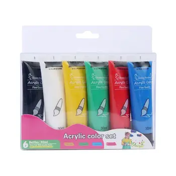 

6 Colors 30ml Professional Acrylic Paint Set Drawing Painting Pigment Hand-paint Dropship