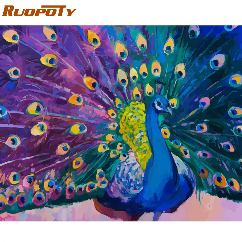 Ruopoty рамка DIY картина по номерам Пейзаж изображения пронумерованы ручная роспись маслом живопись уникальный подарок для домашний декор 60x75 см - Цвет: ZC10.06-1