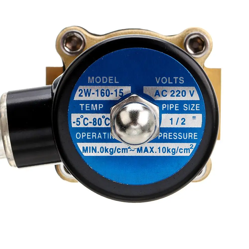 1/2 3/4 1 Inch 220V Electric Solenoid DN15 DN20 DN25 Valve Pneumatic Valve for Water Air Gas Brass Valve Air Valves