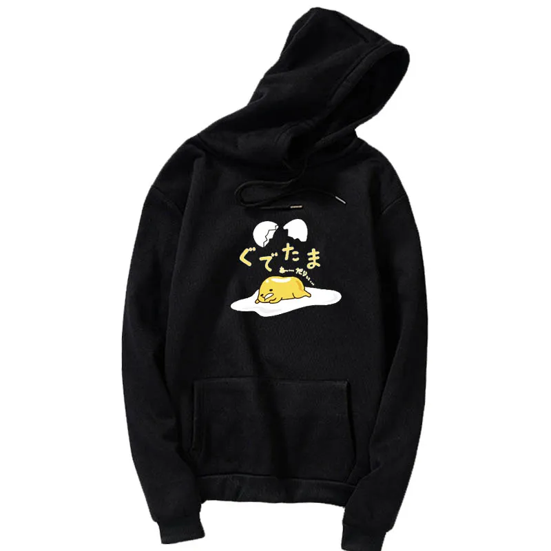 Японский Harajuku Cute Gudetama Lazy Egg Yolk забавная толстовка хлопок Kawaii мультфильм печати Толстовка Новинка Женская толстовка